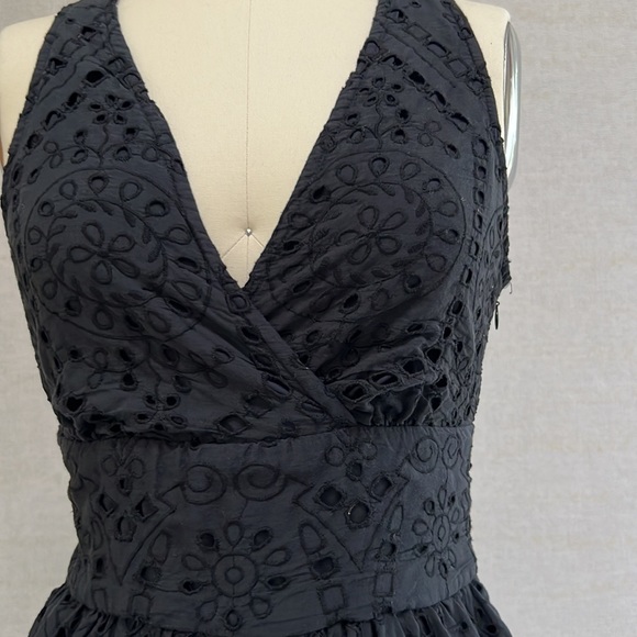 *SOLD* NWT Anthropologie Maeve Black Eyelet Wrap Dress - 2 - Picture 8 of 11